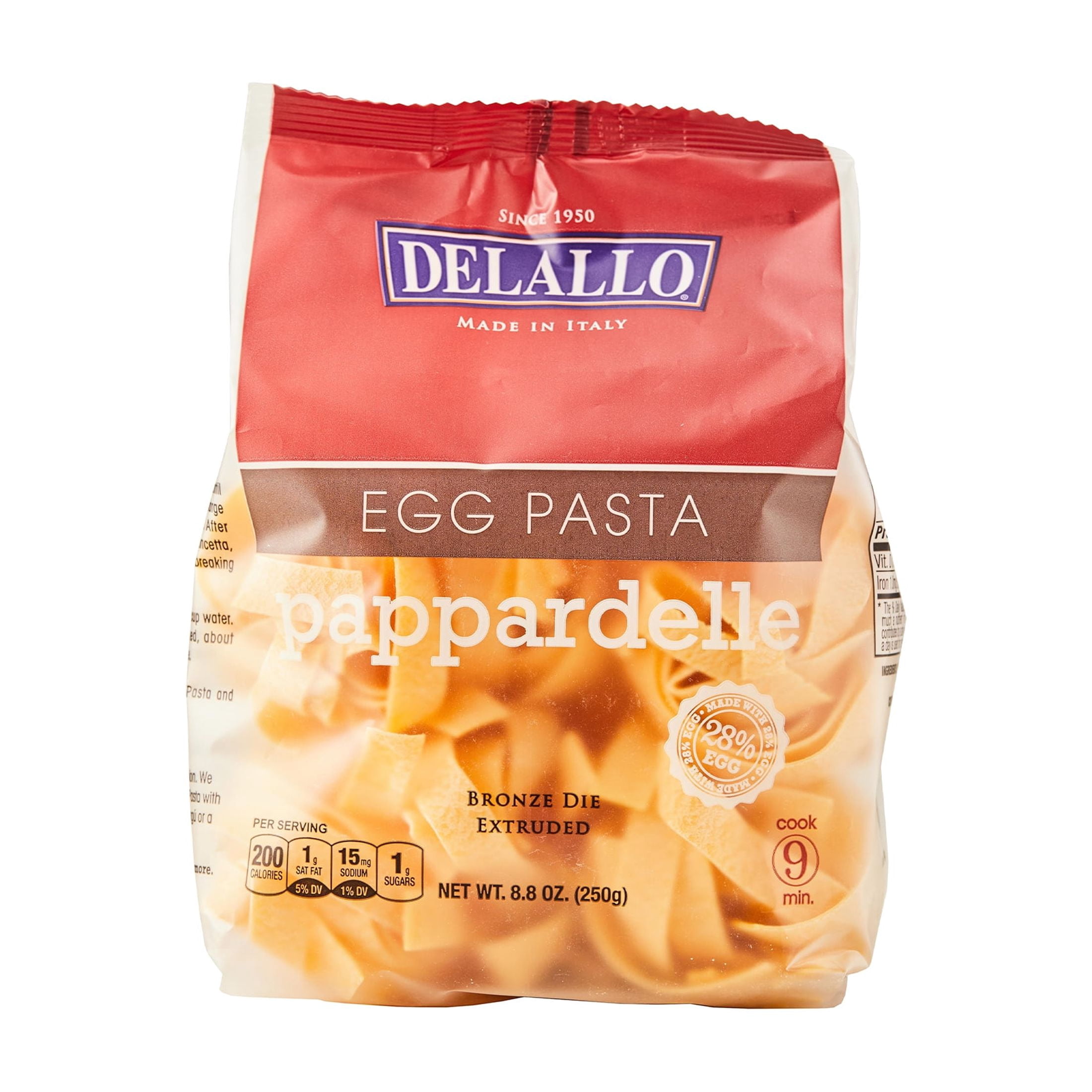 (3 pack) DeLallo Pappardelle Egg Pasta Nests, 8.8 Ounce Bag, Made in Italy, Kosher, Non-GMO
