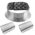 thumbnail image 2 of Collier de Déclaration Chunky Africaine Bobine Métallique Réglable avec 2 Bracelet Gothique Simili Cuir Set, 2 of 6
