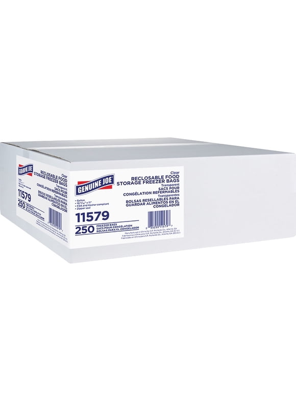 Genuine Joe, GJO11579, Freezer Storage Bags, 250 / Box, Clear, 1 gal