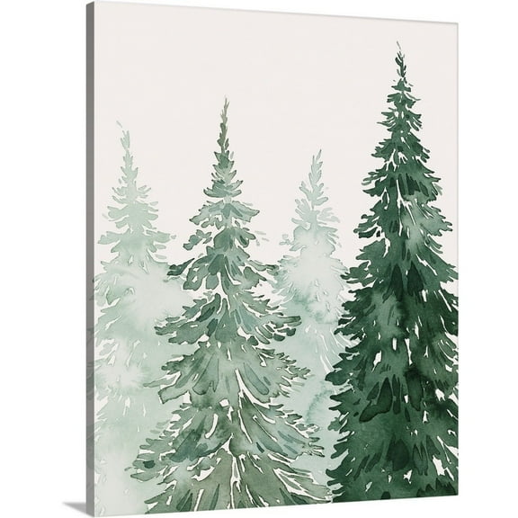 Great Big Canvas "Winter Washed Coppice I"  by Grace Popp Gray Black   Wrapped Canvas Print Wall Artwork