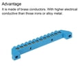 thumbnail image 4 of Terminal Grounding Bar Block Barrier Brass Strip 12 Positions Blue Pack of 2, 4 of 5