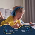 thumbnail image 5 of PowerLocus PLED Auriculares Bluetooth para niños, Auriculares inalámbricos para niños con luces LED, Volumen seguro de 74/85/94 dB, Micro SD, Cable AUX, Estéreo de alta fidelidad, Micrófono incorporad, 5 of 5