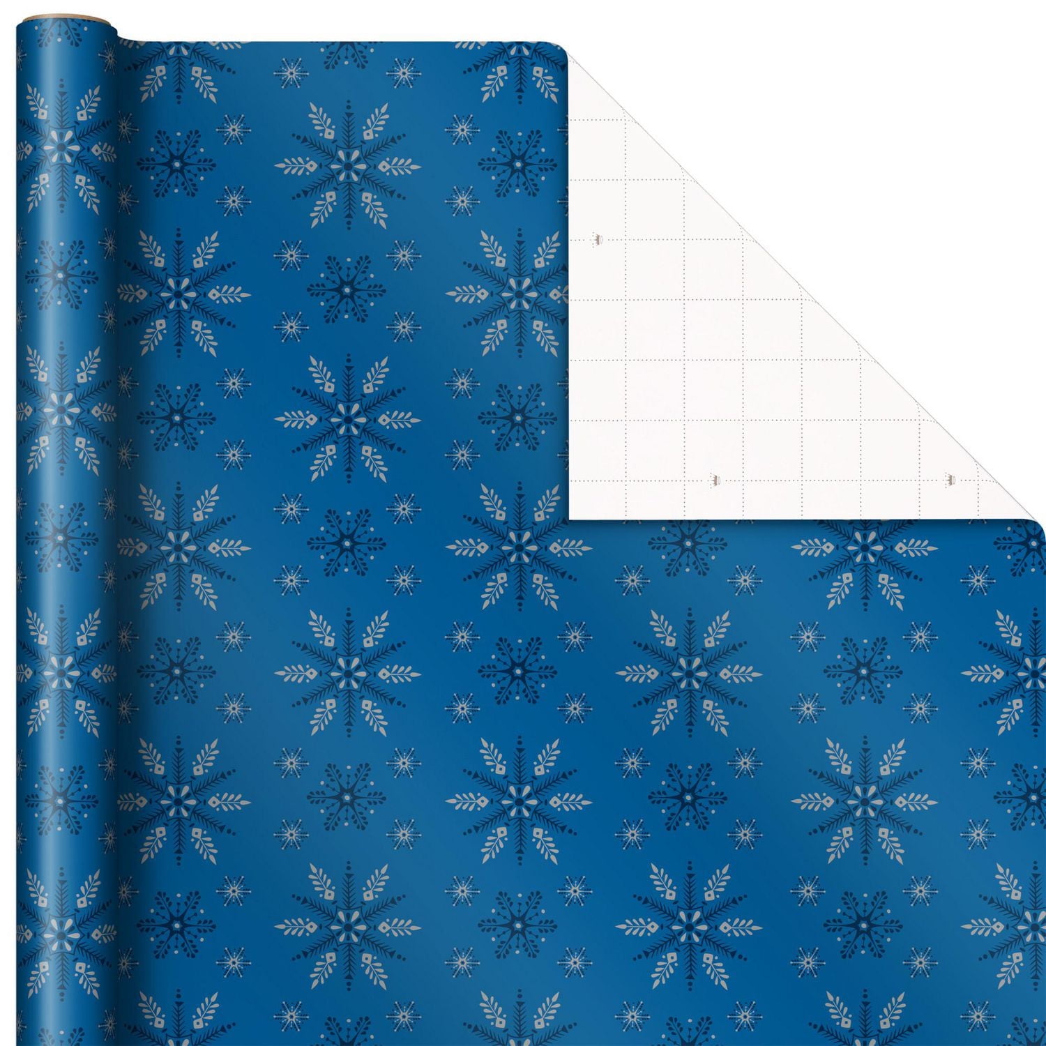 Ensemble de papier d'emballage de Noël, Hallmark, bleu marine (90 pieds carrés au total, 10 choux, 4 couleurs de rubans, 40 étiquettes-cadeaux autoadhésives)