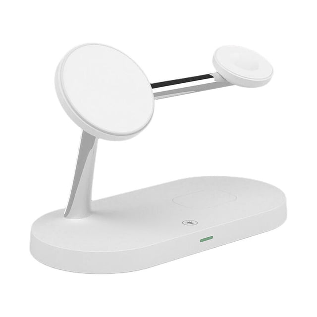 Injueey Estación de carga rápida inalámbrica, cargador de auriculares, Control táctil con luz nocturna, soporte portátil para cabecera, Cargadores de dispositivos electrónicos específicos Blanco