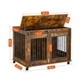 thumbnail image 4 of Pefilos 39" Wooden Dog Crate for Medium Dogs Indoor Sliding Door Dog Cage Furniture with Partition for Two Puppies Dog House, Brown, 4 of 14