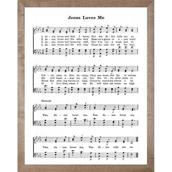 Beechdale Frames Jesus Loves Me Hymn 11” x 14” Framed Art Print