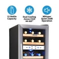 NewAir Silent Wine Cooler 21 Bottle Dual Zone Freestanding Fridge, AW