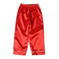 thumbnail image 5 of BULLPIANO Boys Girls Satin Silk Long Sleeve Pajamas Set Christmas Kids Button Down Pjs Sleepwear 2-10Y, 5 of 8