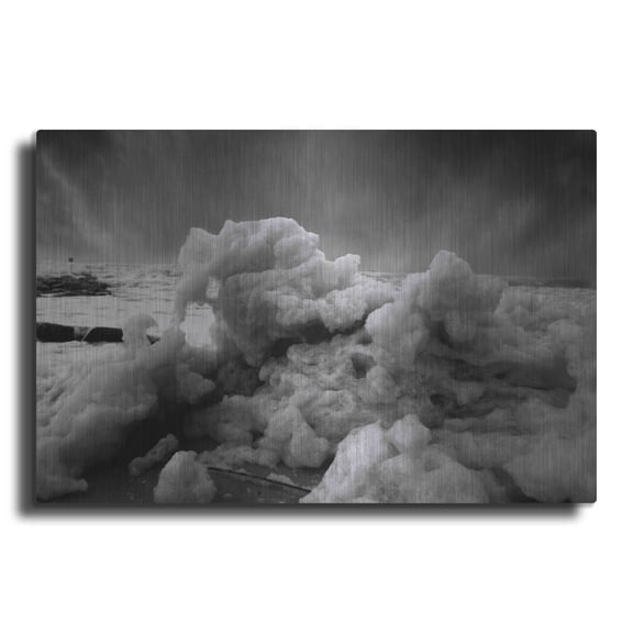Luxe Metal Art 'Land Clouds' by Sebastien Lory, Metal Wall Art, 24"x16"