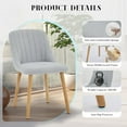 thumbnail image 4 of Accreate Dining Chairs,Modern Fabric Upholstered Kitchen Side Chairs,Curved Backrest Dining Chairs with Oak Legs,Armless Dining Chair Set of 2 for Dining Room, 4 of 9