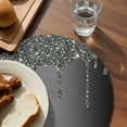 thumbnail image 3 of Black Grey Round 15 Inch Placemats Set of 6, Modern Abstract Diamond Luxury Gradient HeatResistant Non Slip Place Mats for Dining Table, Wipeable Braided Kitchen Table Mats for Housewarming, 3 of 9
