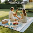 thumbnail image 4 of Blue Beach Coastal Outdoor Rug for Patio/Deck/Porch, Non-Slip Large Area Rug 5 x 8 Ft, Nautical Shell Starfish Coral Summer Indoor Outdoor Rugs Washable Area Rugs, Camping Rug Carpet Runner, 4 of 8