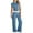 Light Blue, variant on Kaemgyyd Women's 2 Piece Outfits Casual Slim Short Sleeve Crewneck Tops and High Waist Drawstring Pants Spring Trendy Clothing