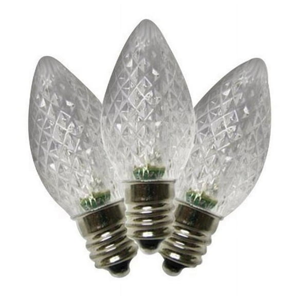 Holiday Bright Lights BU25LEDFC7-TPWA LED Cool White 25 ct Christmas Light Bulbs