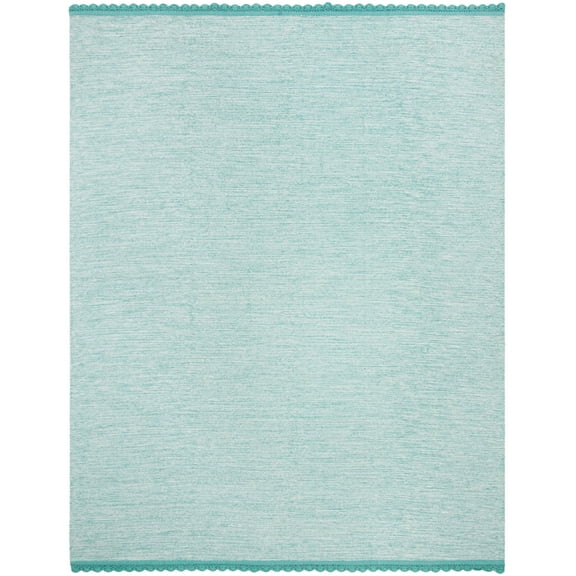 SAFAVIEH Montauk Sharlene Solid Braided Cotton Area Rug, Turquoise, 8' x 10'