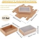 thumbnail image 2 of 12 cajas de regalo de cartón kraft marrón con cajón, caja de plástico translúcido con tapa y ventana esmerilada de PVC., 2 of 9