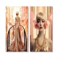 thumbnail image 2 of Designart "Elegantly Glamorous Art Nouveau Portrait III" Fashion Woman Wall Art Set Of 2 - Glam Pink Wall Decor Set Of 2, 2 of 6