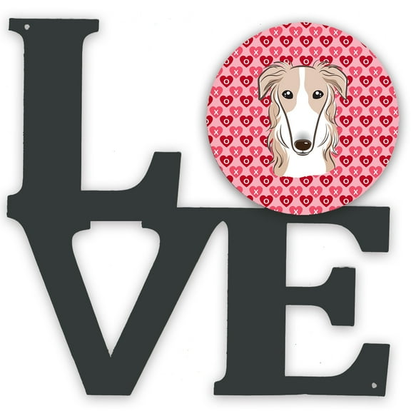 Borzoi Metal Wall Artwork LOVE