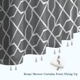 thumbnail image 6 of Gray Geometric Quatrefoil Pattern Shower Curtain 36"x72" ,Bathroom Decorative Shower Curtains Set with 12 Hooks,Modern Waterproof Washable Shower Curtain, 6 of 6