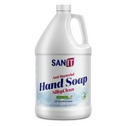 Sanit Silky Clean Antibacterial Liquid Gel Hand Soap Refill - Advanced Formula with Coconut Oil and Aloe Vera - All Natural Moisturizing Hand Wash - Made in USA, White Tea, 1 Gallon