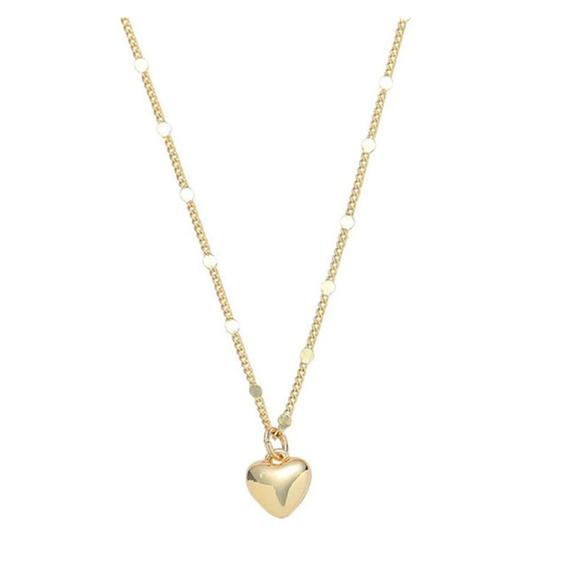 Qarigey Collar geométrico de cobre para mujer, cadenas de clavícula, collares con colgante de corazón, joyería de decoración para citas, regalo de Ropa, zapatos y accesorios Miscelánea Qarigey AP015301-00