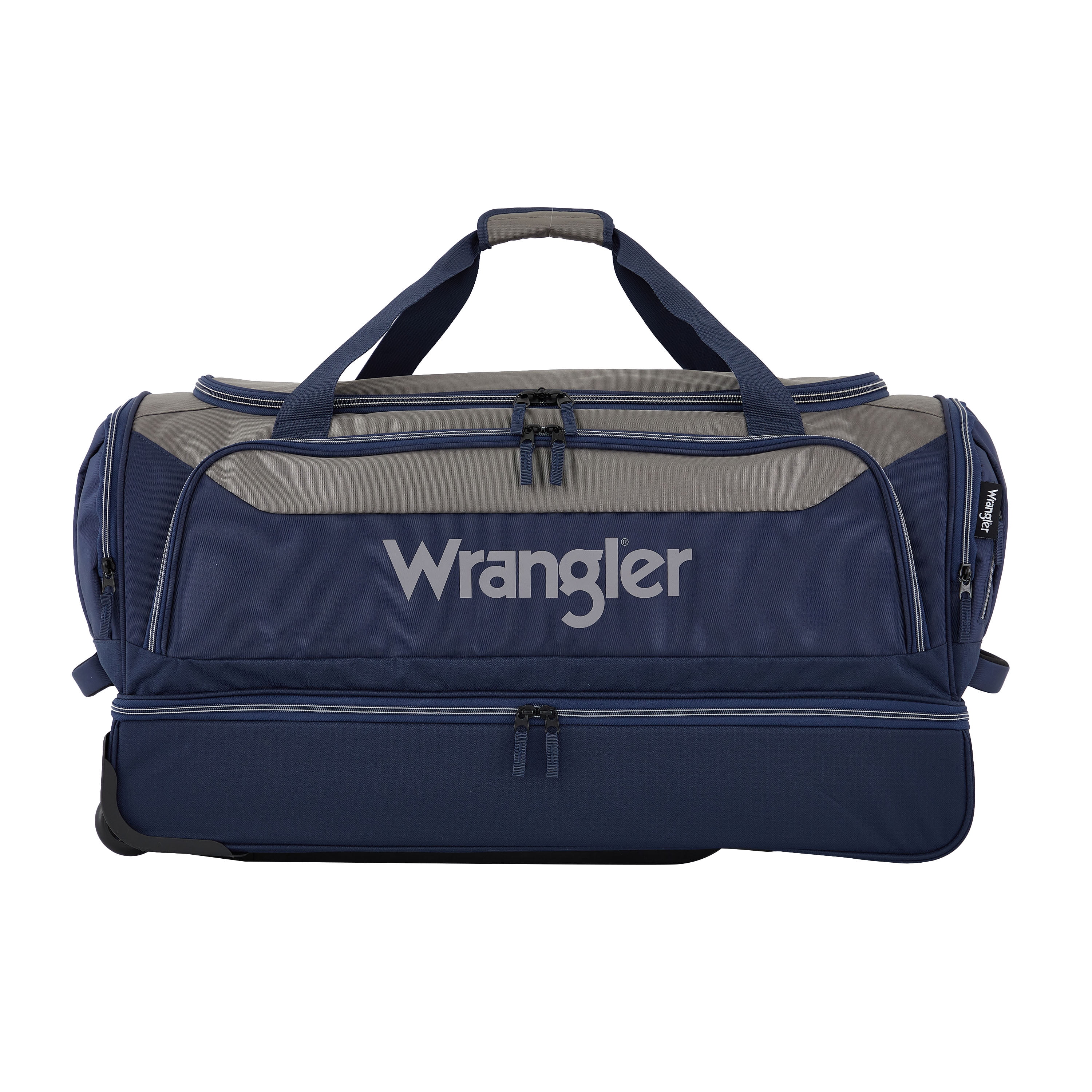 (2 pack) Wrangler Large 30" Drop-Bottom Rolling Travel Duffel - Navy Blue