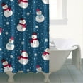 thumbnail image 4 of Blue Christmas Snowman Pattern Shower Curtain 84"x72" ,Bathroom Decorative Shower Curtains Set with 12 Hooks,Modern Waterproof Washable Shower Curtain, 4 of 6