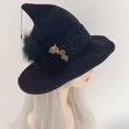 thumbnail image 2 of Wiywef Halloween Witch Hat with Rose Gothic Lace Pointed Cap for Women, 2 of 7