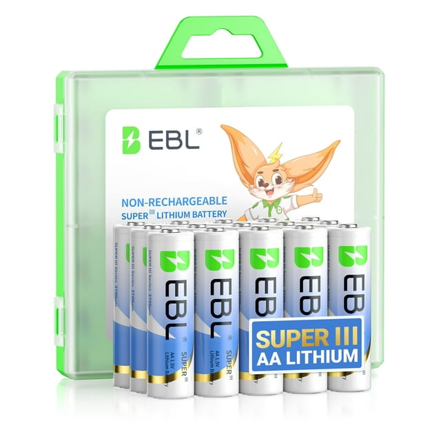 Pilas EBL AA 3700mAh 1.5V No Recargables Paquete de 12