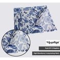 thumbnail image 3 of Vargottam Designer Blue Cotton Canvas Napkins - Set of 12, 20-Inch, Leaves Print, Durable & Absorbent Cloth Napkins for Dining, Parties, and Home Decor - Machine Washable, 3 of 7