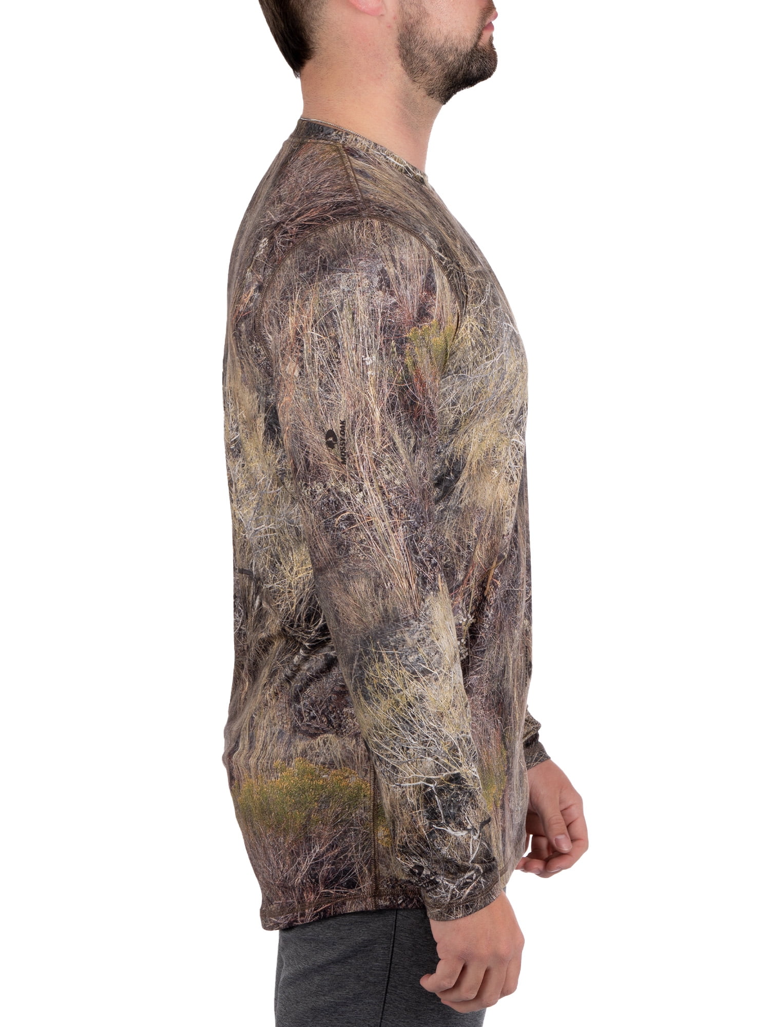 Men's Long Sleeve Camo Tee Hunting Performance Shirt by Mossy Oak, Sizes S-3XL