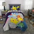thumbnail image 2 of Pokémon Kids Comforter and Sham, 2-Piece Set, Twin/Full, Gaming Bedding, Reversible, Blue and Gray, 2 of 13