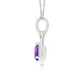 thumbnail image 2 of ANGARA Natural Solitaire Round Amethyst Infinity Twist Pendant in 14K White Gold for Women (Size-6mm) | February Birthstone, Birthday, Anniversary, Jewelry Gift for Women | Natural Amethyst Necklace, 2 of 9