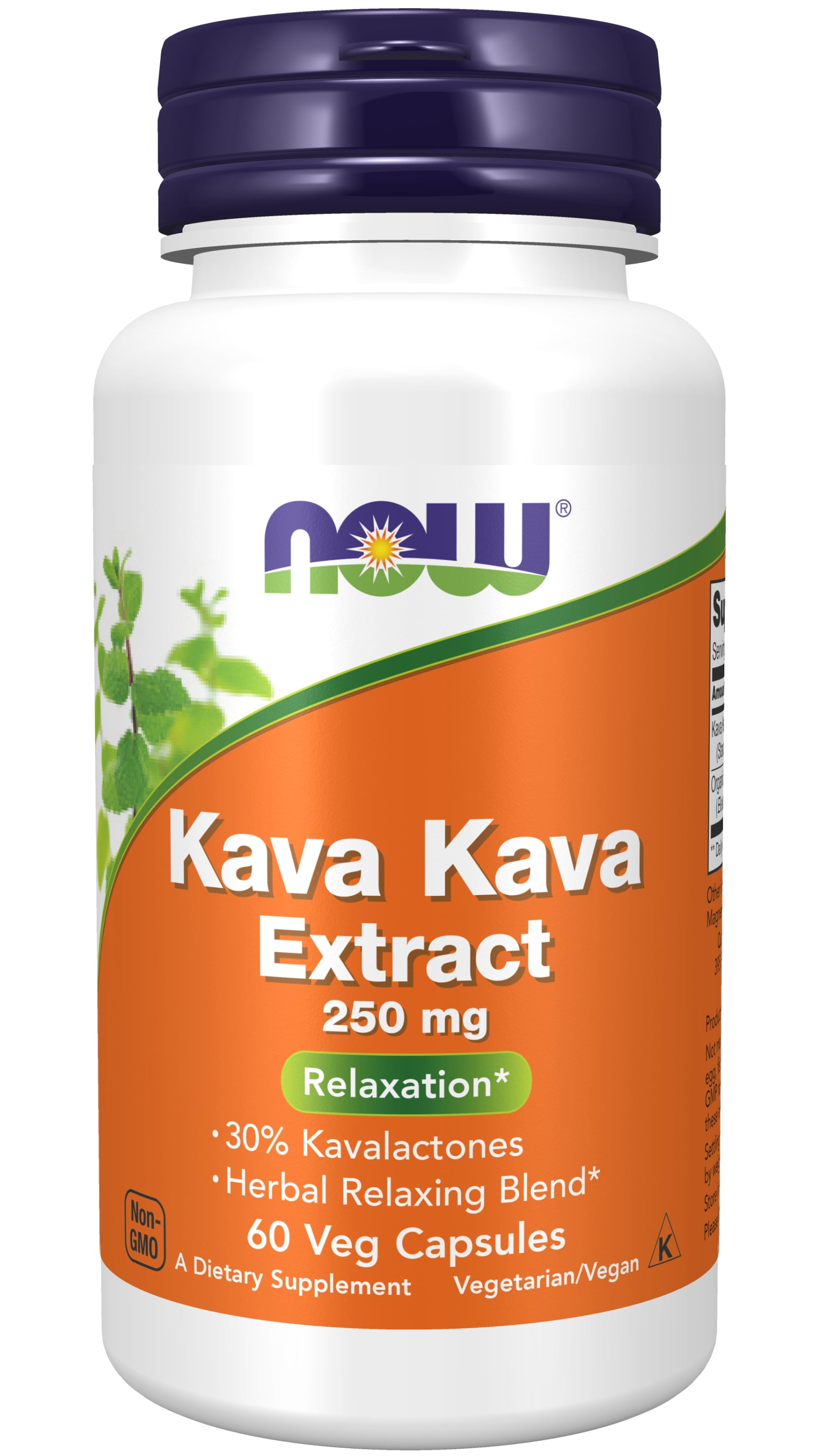 NOW Supplements, Kava Kava Extract 250 mg, 30 Kavalactones, Herbal