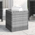 thumbnail image 1 of vidaXL Table d'Appoint Gris 40x37x40,5 cm en Rotin Poly et Verre Trempé, 1 of 3