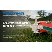 PROSTORMER 1/10HP 12V Mini Portable Water Pump, 350GPH DC Utility Pump, Electric Transfer Pump, Utility Pump with Hose Kit