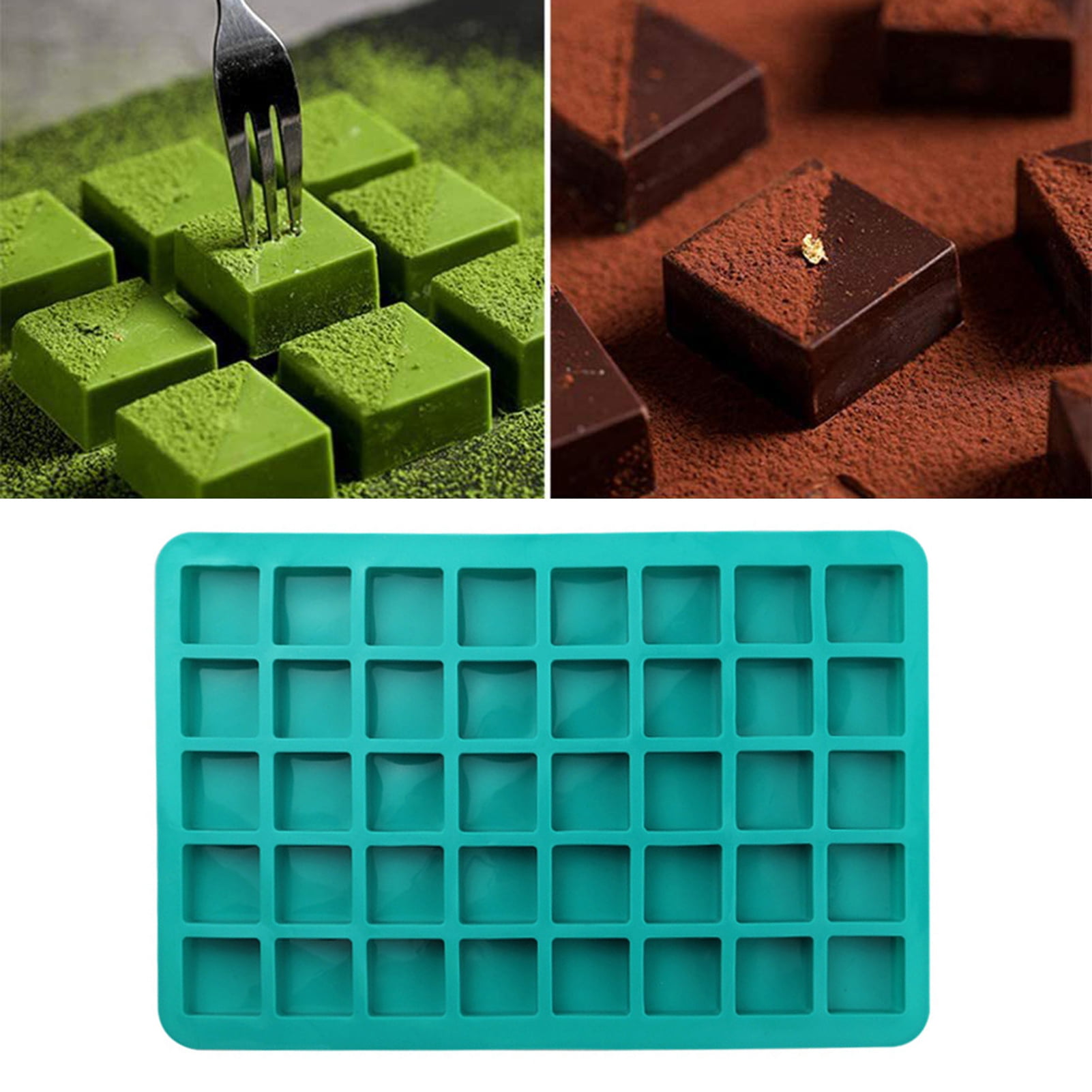 ionEgg 15 Cavities 1.4 inch Square Silicone Mold, Cube Mold for Making  Chocolate Candy, Cake, Ice Cube Tray, Truffles Pralines, Pack of 2