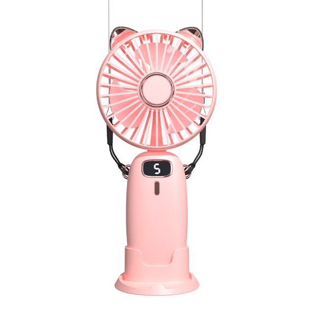Wosthever Ventilador portátil ABS PP Reemplazo de oreja de animal lindo Ventiladores de refrigeración alimentados por ajustables de Electrodomésticos rosa tipo 4