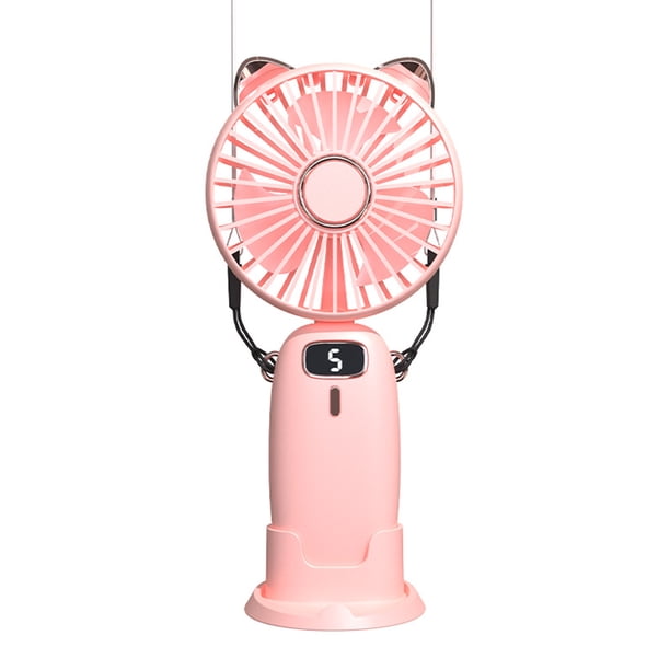 Ventilador portátil Bewildely ABS PP oreja de animal lindo rosa tipo 4