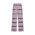 thumbnail image 5 of WXLWZYWL Clearance Items Free Shipping Summer Linen Capris for Women Striped 2024 Casual Summer Wide Leg Pants Drawstring Elastic High Waist Jogger Travel Beach, 5 of 5