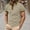 Khaki(2025), variant on Mens Earth Tone Palette Color Blocking Polo Shirt Classic Checkered T Shirts Casual Short Sleeve Top Button Down Summer Business Ready Tee