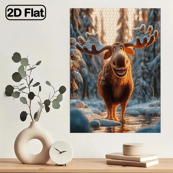 1pc, 2D Frameless Paper Jigsaw Puzzle, 1000pc, 29.4X19.6 inch, Forest Deer Wildlife Scene, Educational & Engaging, Great Gift for Animal Lovers, Ideal Choice for Christmas or New Year Presents