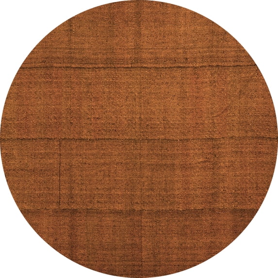 Ahgly Company Indoor Round Abstract Orange Contemporary Area Rugs, 7' Round