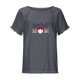 thumbnail image 4 of Blusa de manga corta con estampado regular de flecos y cuello redondo de algodón y cáñamo para mujer OAVQHLG3B Store  lin121212, 4 of 5