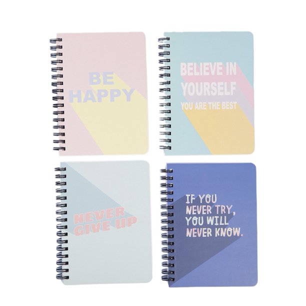 4 PCS Coil Notebook A5 Spiral Notebooks 80 Sheets (160 Pages) Note Books for Work Office School