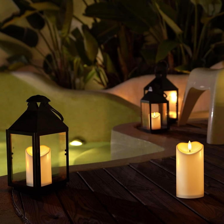 Homemory Flameless Candles Waterproof Outdoor LED Set of 3 photo 7