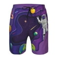 thumbnail image 4 of Disketp Men'S Swim Trunks Hawaiian Breathable Surf Beach Swimsuits Mesh Lining Beach Shorts With Pockets-Astronaut On Mission In Outer Space, 4 of 9