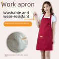 thumbnail image 3 of Customizable Waterproof Work Apron with 3 Buckles - Korean-StyleApron for Cafés, Bakeries, Nail Salons & Restaurants - Easy-Clean, Comfortable Logo-Printed Uniform Wear, 3 of 5