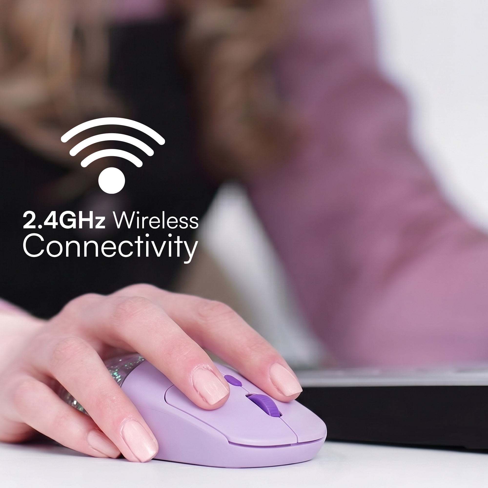 iJoy Wireless Bear Glitter Mouse, Lilac photo 2