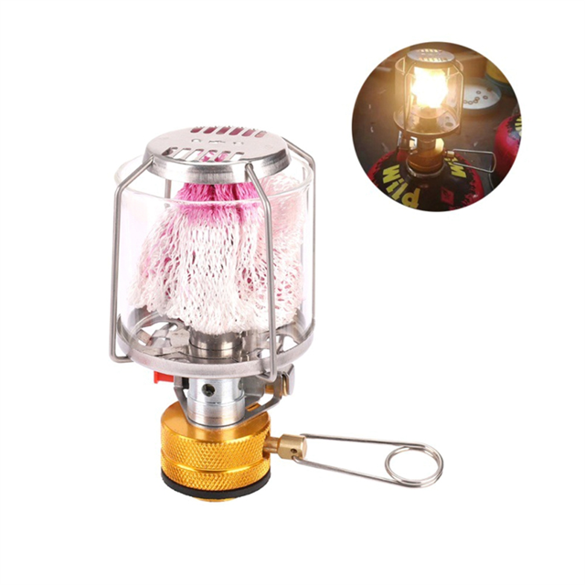 Mini Gas Lamp Outdoor Camping Lantern Tent Lamp Flashlight Hanging Mini Camping Portable Glass Lamp Camping Equipment